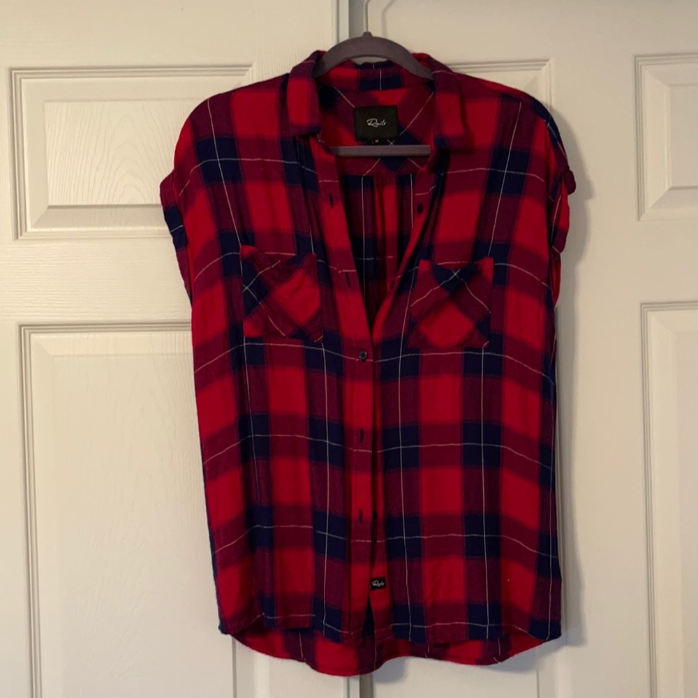 Rails Plaid Short-Sleeve Button-Up - Size Medium - image 2